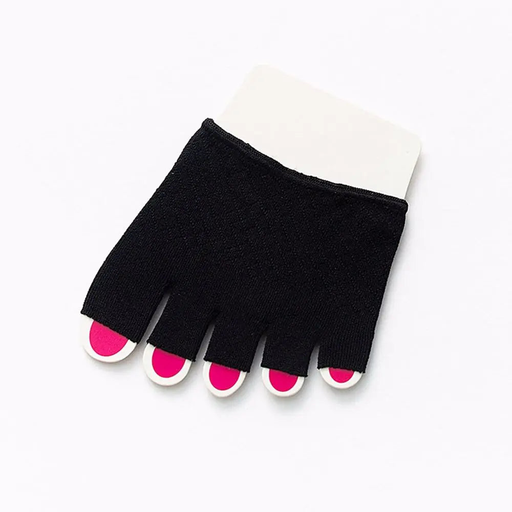 Women's Invisible Open Toe Non-Slip Mesh Cotton Socks Invisible Half Socks Axl black-toeless One Size