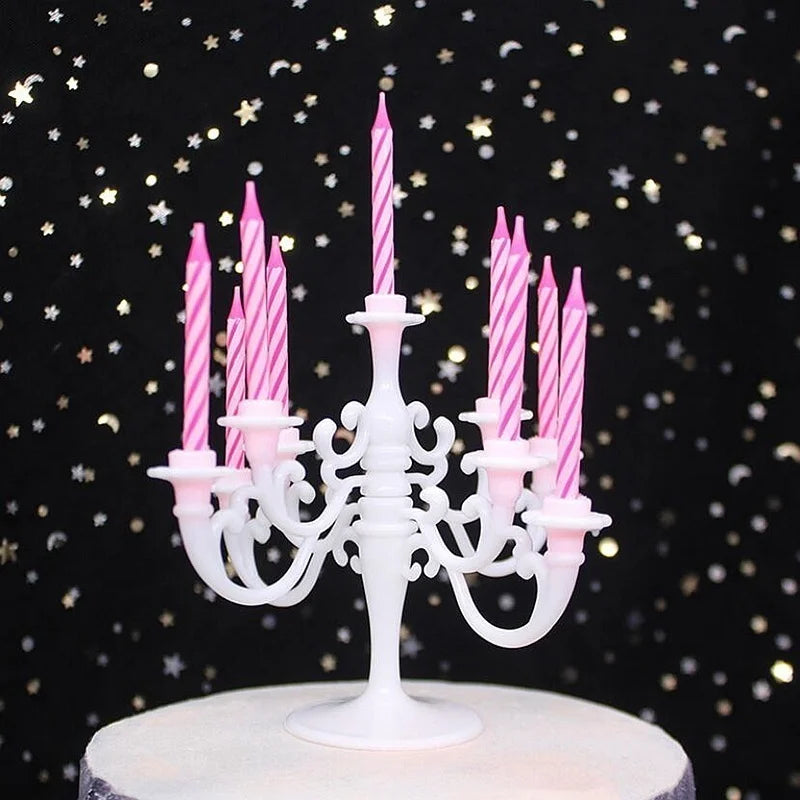9-Piece Birthday Cake Candle Set with Candlestick Holders Cake Candle Set Axl