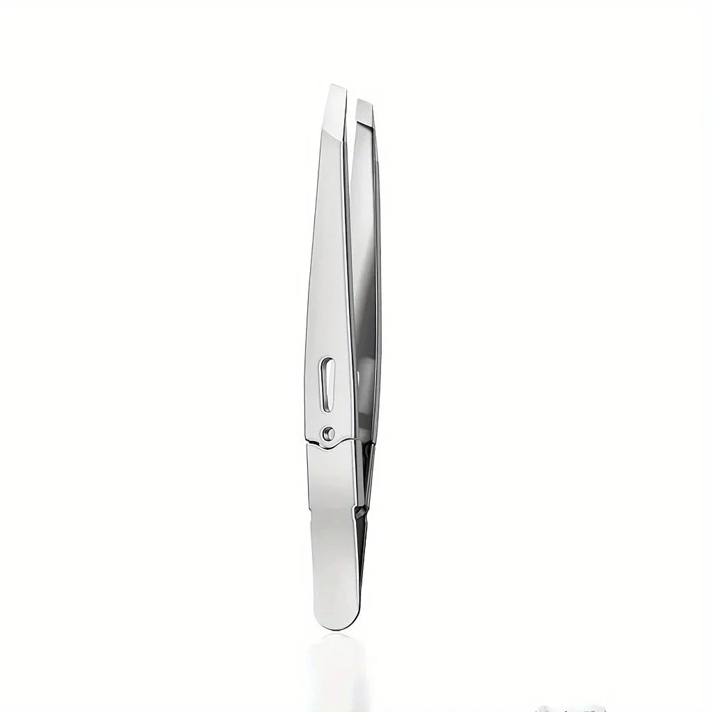 Stainless Steel Eyelash & Eyebrow Tweezer Set | Makeup Tool Makeup Tweezer Set Axl Silvery