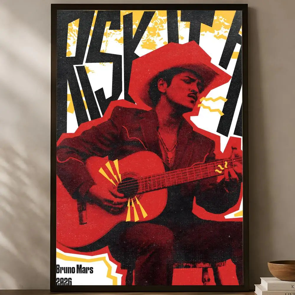 Bruno Mars HD Self-Stick Wall Art Poster – Waterproof Decor Wall Art Poster Axl White02 15X20cmNoframe