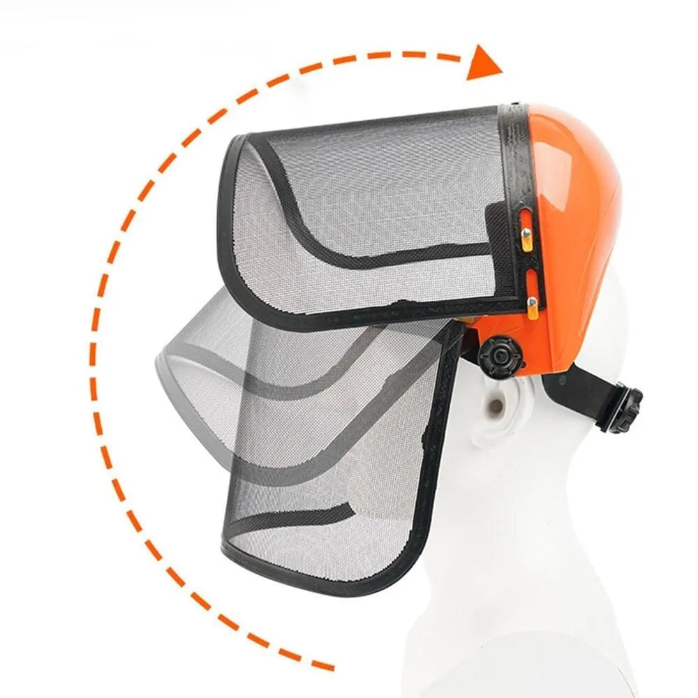 Chainsaw Helmet Mesh Face Shield – Adjustable Forestry Guard Safety Face Shield Axl