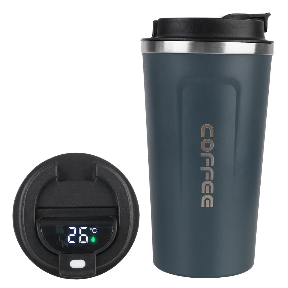 510ml Thermal Travel Mug with LED Temperature Display Thermal Travel Mug Axl Blue With Display 510ml
