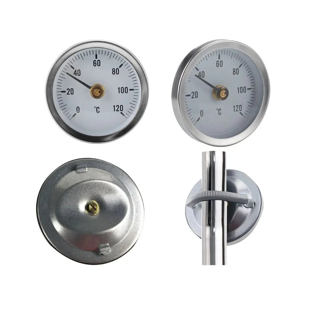 63mm Clip-On Bimetal Pipe Thermometer 0–120°C Dial Gauge Pipe Thermometer Axl