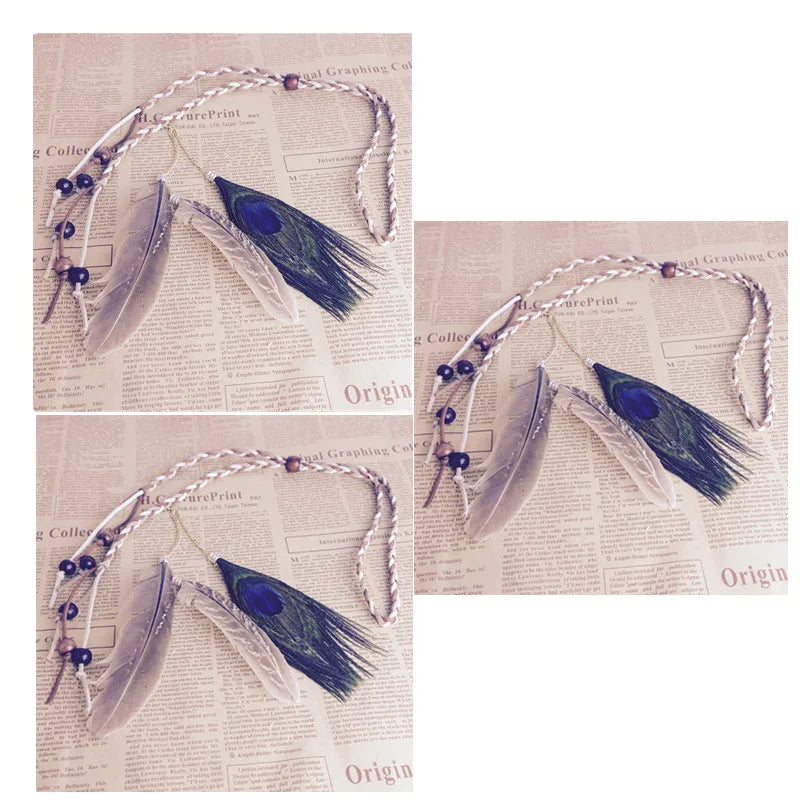 Feather Headband – Boho Festival Hairband & Headdress Feather Headband Axl 3pcs white