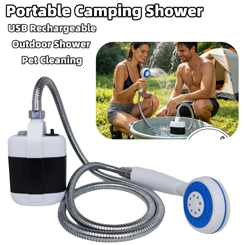Portable Electric Camping Shower – USB Rechargeable Pump Camping Shower Pump Axl