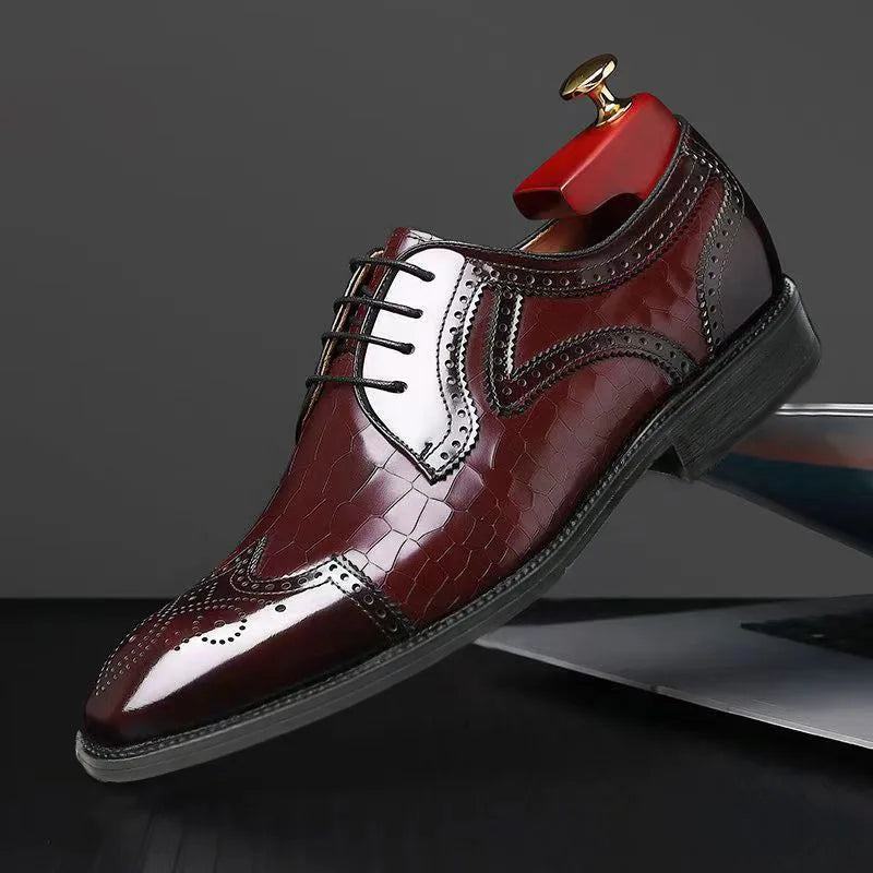 YBQJOO Men's Pointed Toe Brogue Oxford Dress Shoes Men's Dress Shoes Axl