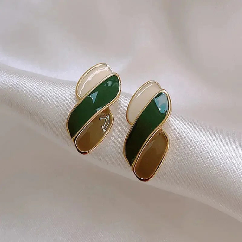 Huitan Three-Color Geometric Stud Earrings for Women | E5750 Stud Earrings Axl E5750