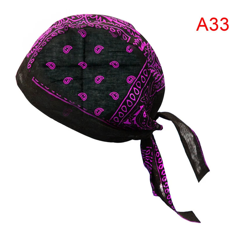 Unisex Cotton Durag Bandana Hat – Printed Head Scarf Cap Bandana Durag Hat Axl A33