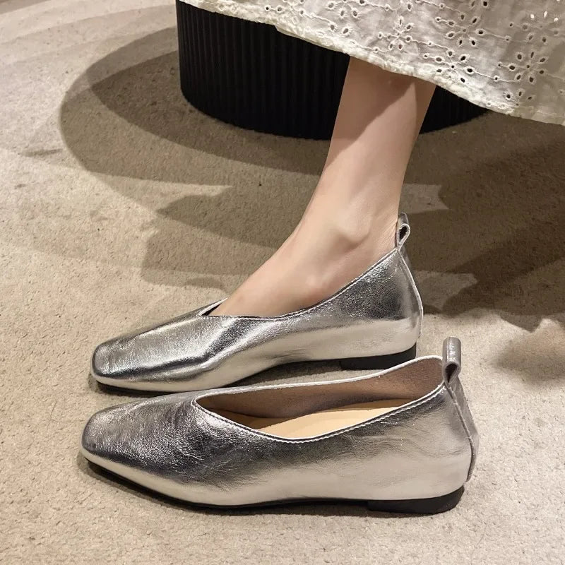 Women's Square Toe Mary Jane Loafers – Elegant Slip-On Flats Women's Loafers Axl