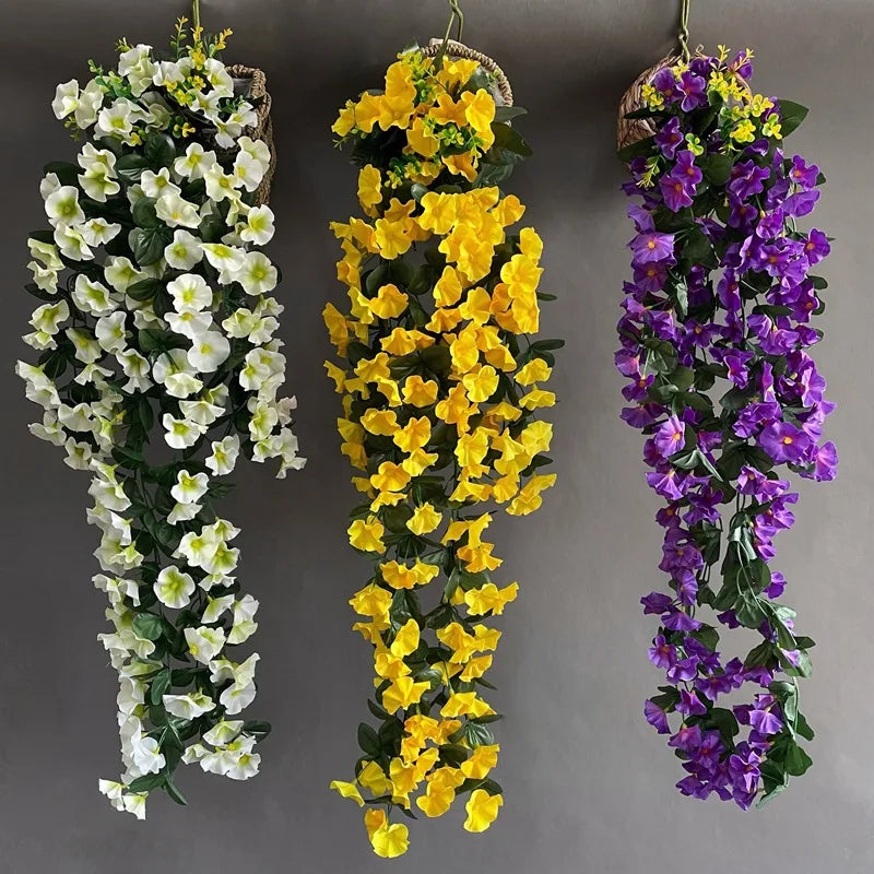 Silk Morning Glory Artificial Wall Hanging Flower Bouquet 85cm Artificial Flower Bouquet Axl