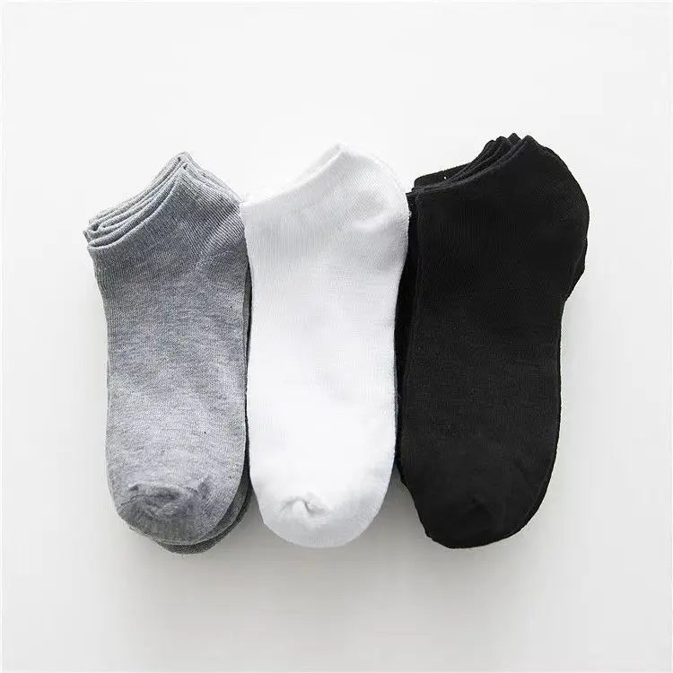 Men's Low-Cut Ankle Boat Socks – Soft Polyester, Solid Colour Men's Ankle Socks Axl 10 pairs mix-1 One Size