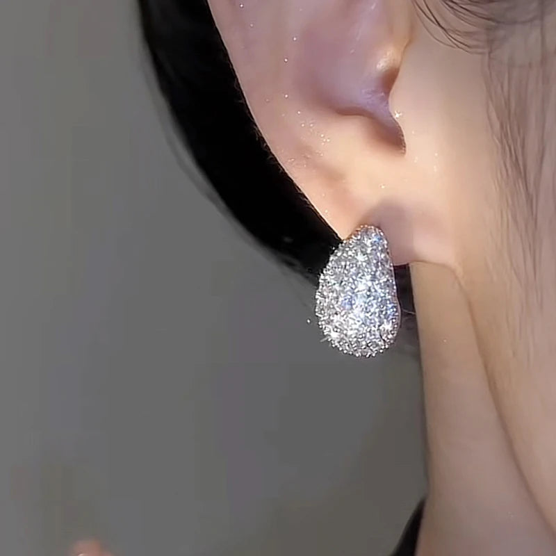 Huitan Cubic Zirconia Hoop Earrings – Wedding & Engagement Jewelry Hoop Earrings Axl