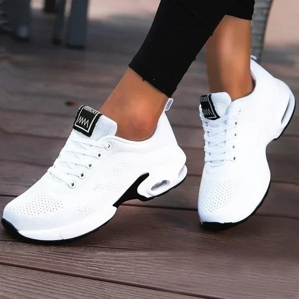 Women's Mesh Platform Sneakers – Breathable Chunky Running Shoes Platform Sneakers Axl WHITE 36
