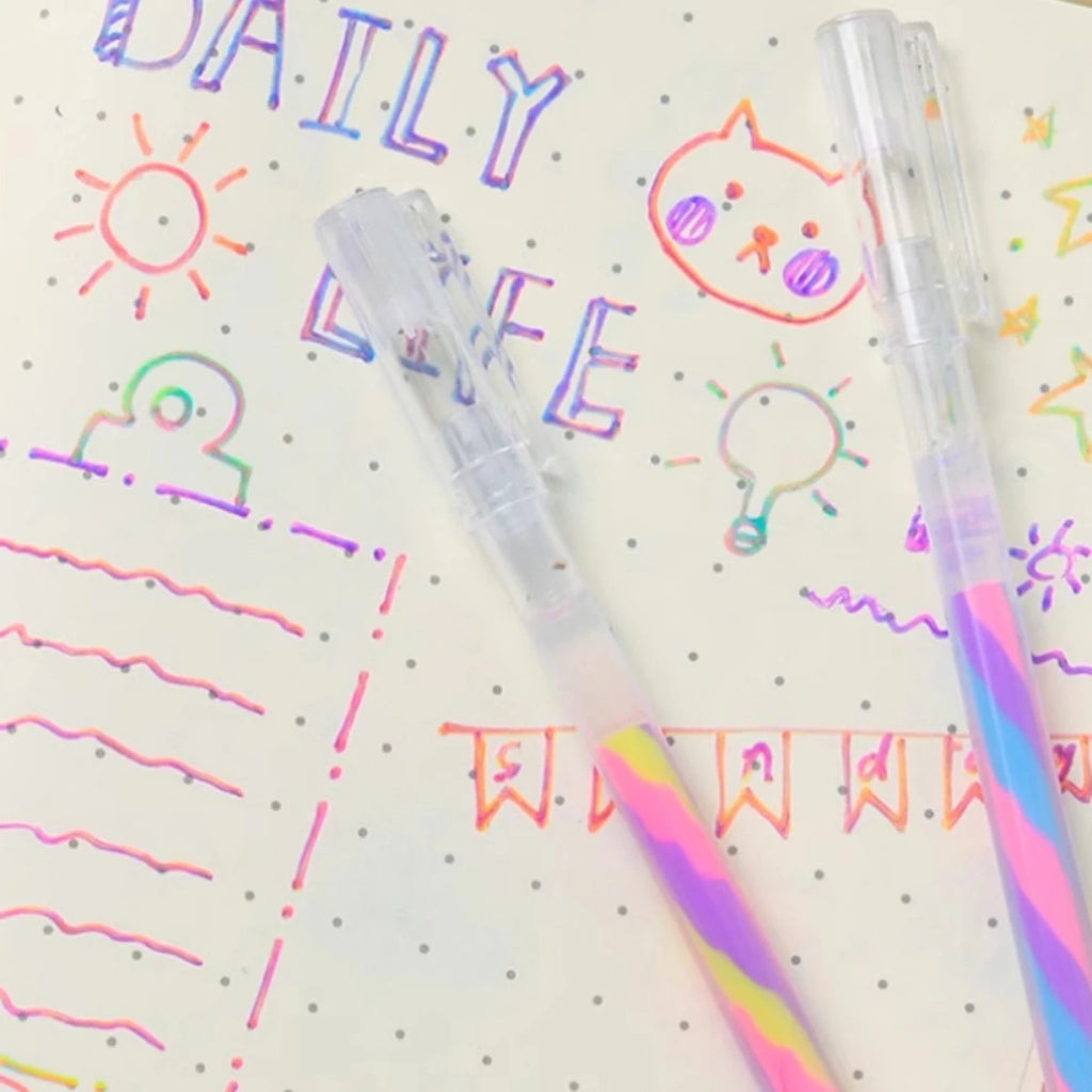 18-Piece Glitter Gel Highlighter Pens Set – 18 Vibrant Colors Glitter Gel Pen Set Axl