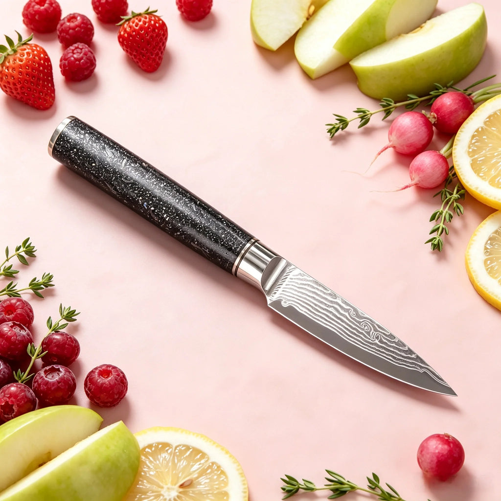 Damascus Steel 67-Layer Paring Knife – Sharp Kitchen Chef Knife Damascus Paring Knife Axl
