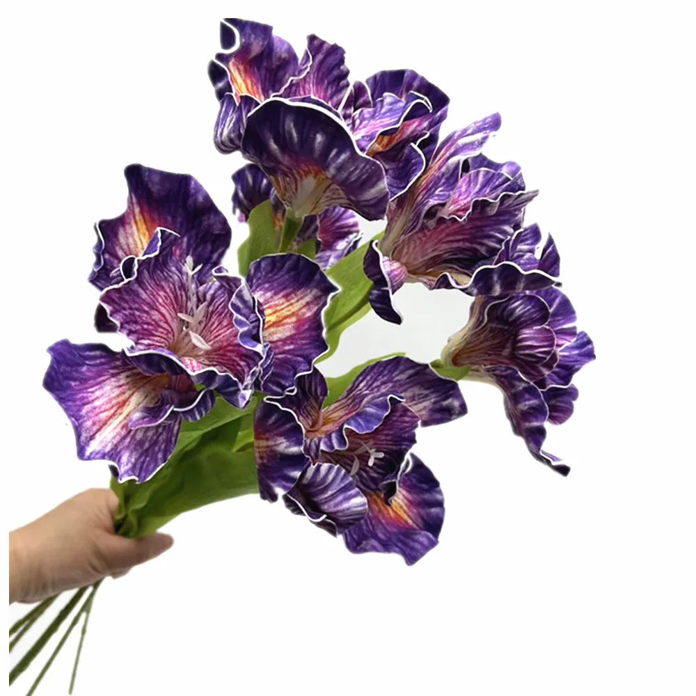 Artificial Real Touch Iris Flower Branch 63cm – Wedding Decor Artificial Flower Stem Axl