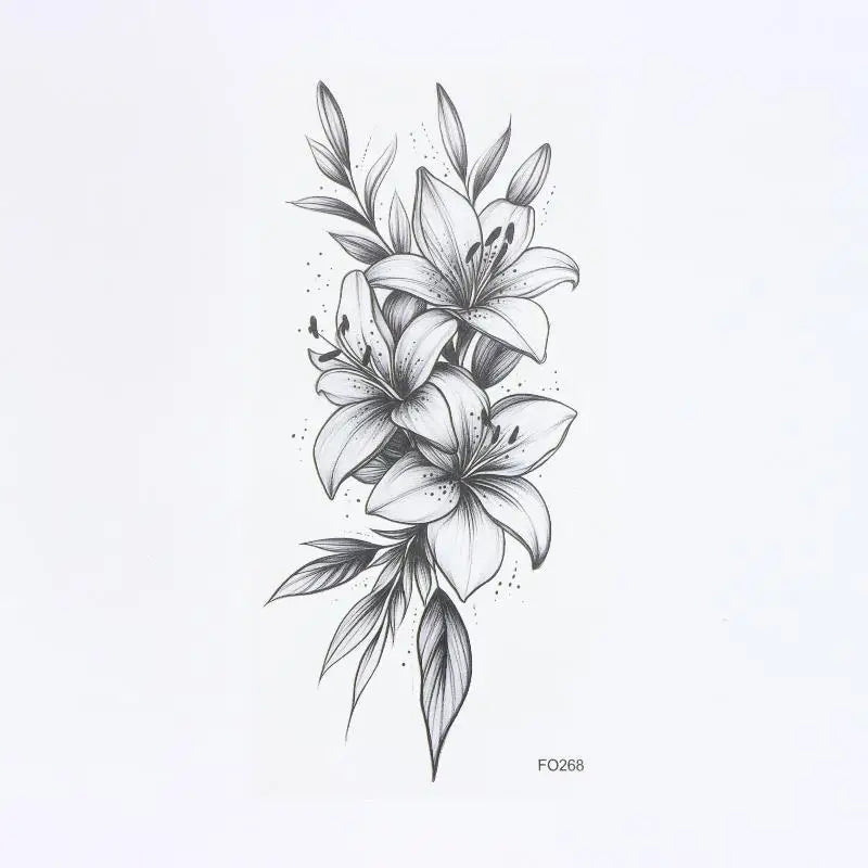 Flower Temporary Tattoo Sticker – Waterproof, Lasts 15 Days Temporary Tattoo Sticker Axl