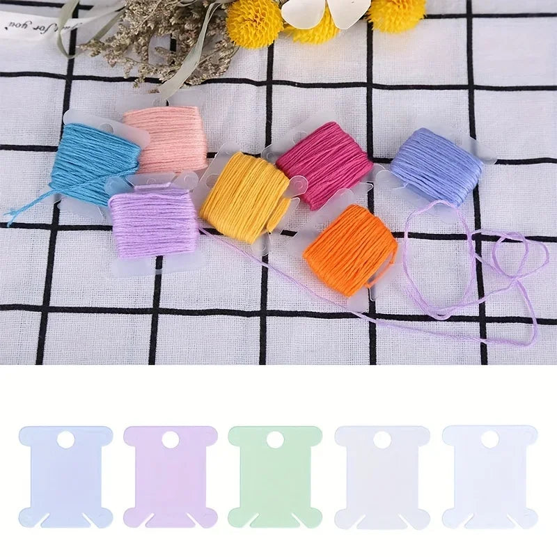 100 Plastic Thread Bobbins – Embroidery Floss Organizer Set Thread Bobbin Organizer Axl