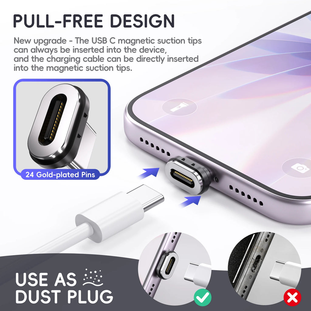 USB-C Magnetic Adapter 240W 80Gbps 8K | Laptop Charger USB-C Magnetic Adapter Axl
