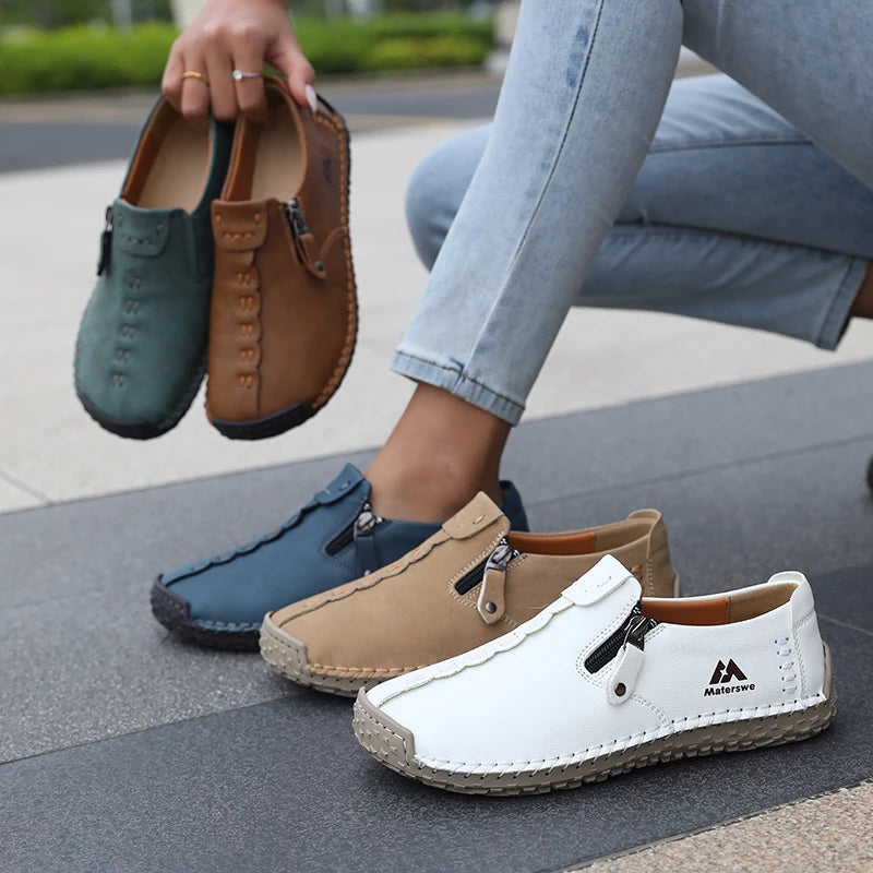 ZULIWAGN Women's Faux Leather Slip-On Loafers | Plus Size Flats Women's Slip-On Loafers Axl