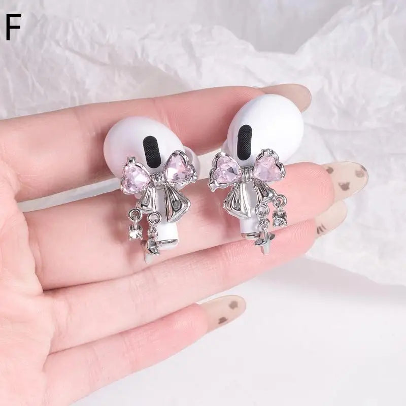 Rhinestone Earphone Charms – Decorative Earbud Clips (1 Pair) Earbud Decoration Clips Axl F