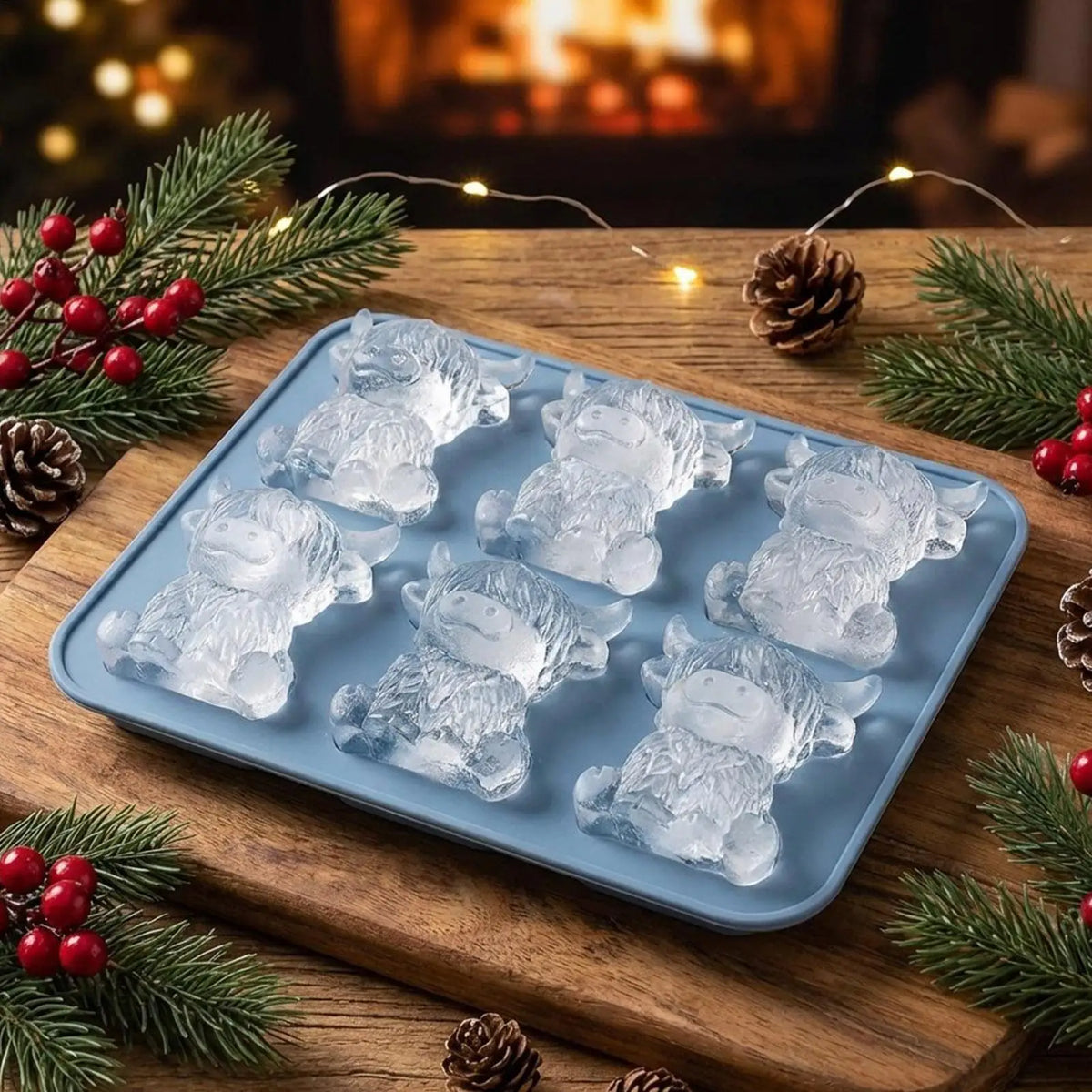 Highland Cow Silicone Ice Mold – 6-Cavity Cute Cow Shape Tray Silicone Ice Mold Axl