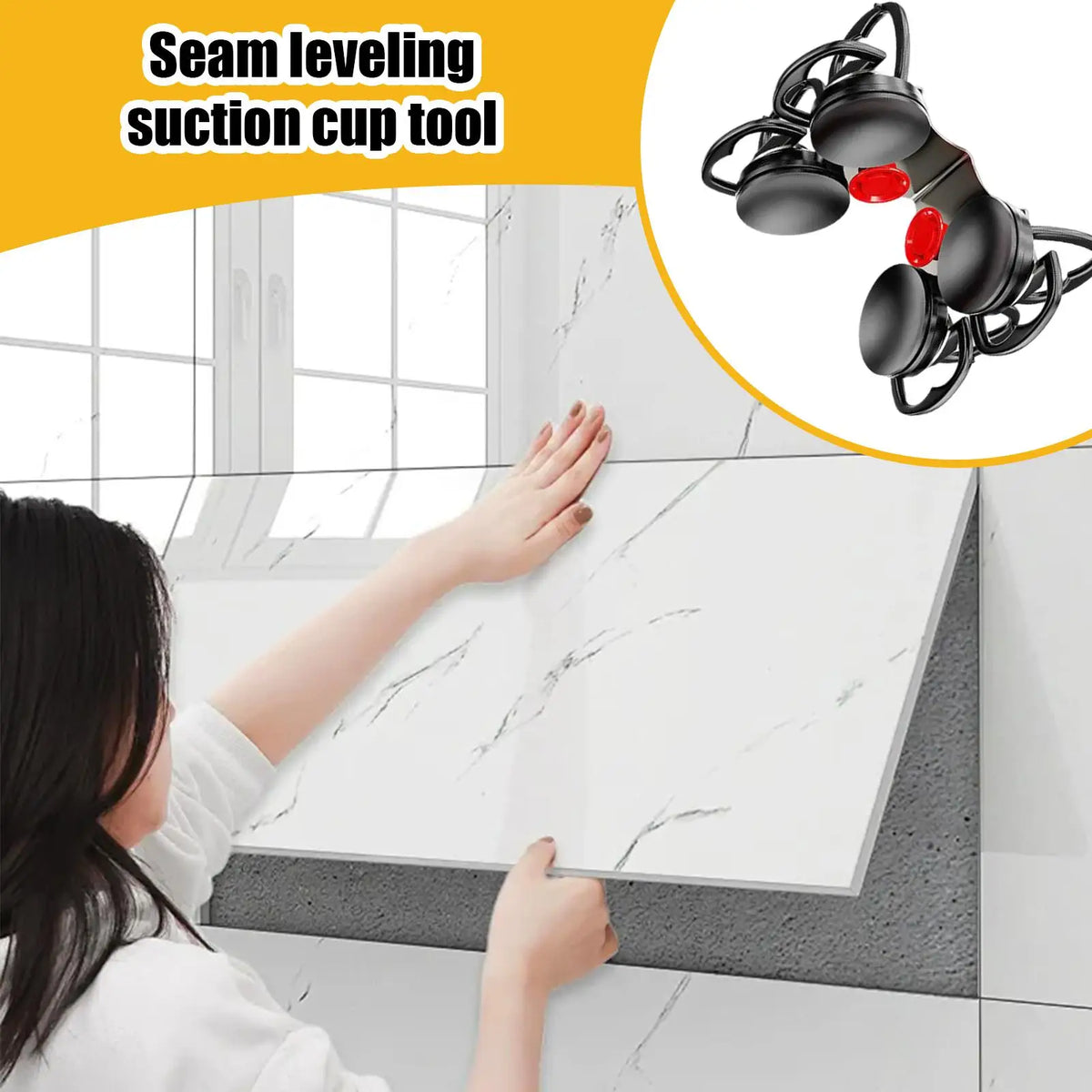 Suction Cup Granite Seam Setter – 90° Floor Gap Alignment Clamp Seam Alignment Clamp Axl