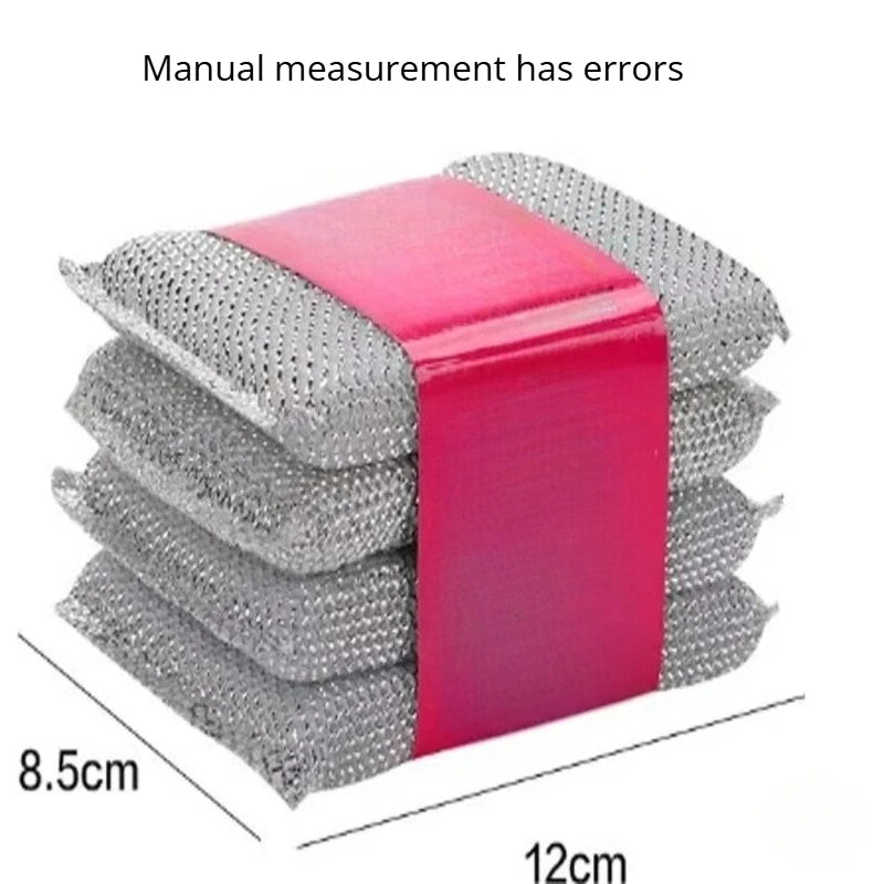 Scratch-Free Kitchen Sponge Wipes 4 Pack – Safe for All Pans Kitchen Cleaning Sponge Axl silvery