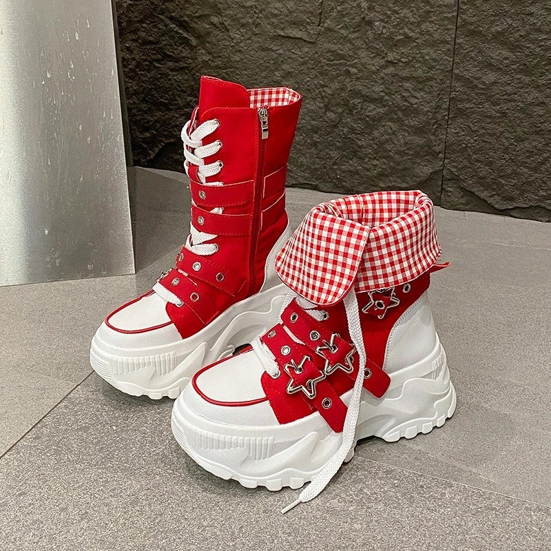 Women's Platform Motorcycle Boots – Thick Sole & Square Heel Platform Motorcycle Boots Axl