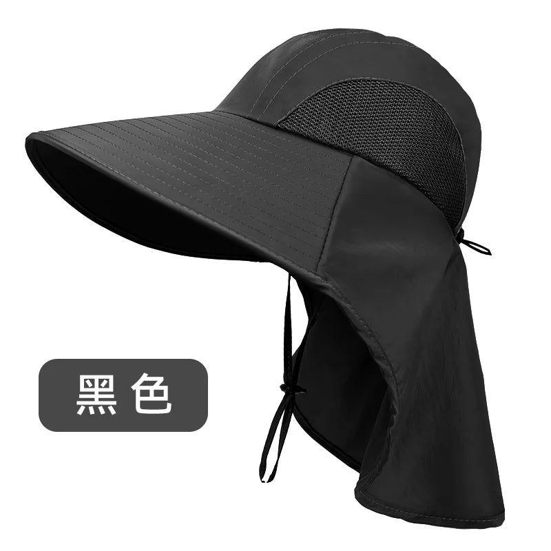 UV Protection Foldable Sun Hat – Breathable Mesh, Unisex UV Sun Hat Axl black