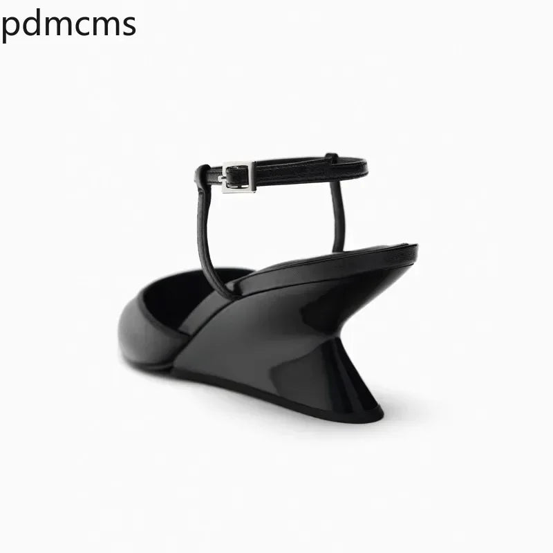 Women's Pointed Toe Wedge Sandals – Buckle Ankle Strap Wedge Sandals Axl