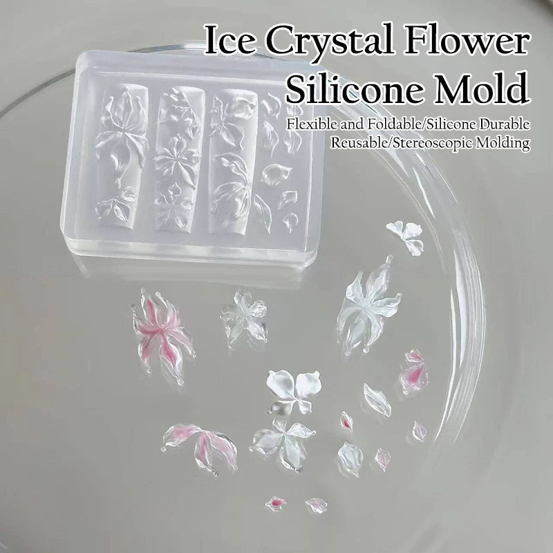 3D Ice Crystal Flower Silicone Nail Art Mold – DIY Acrylic Nail Art Mold Axl