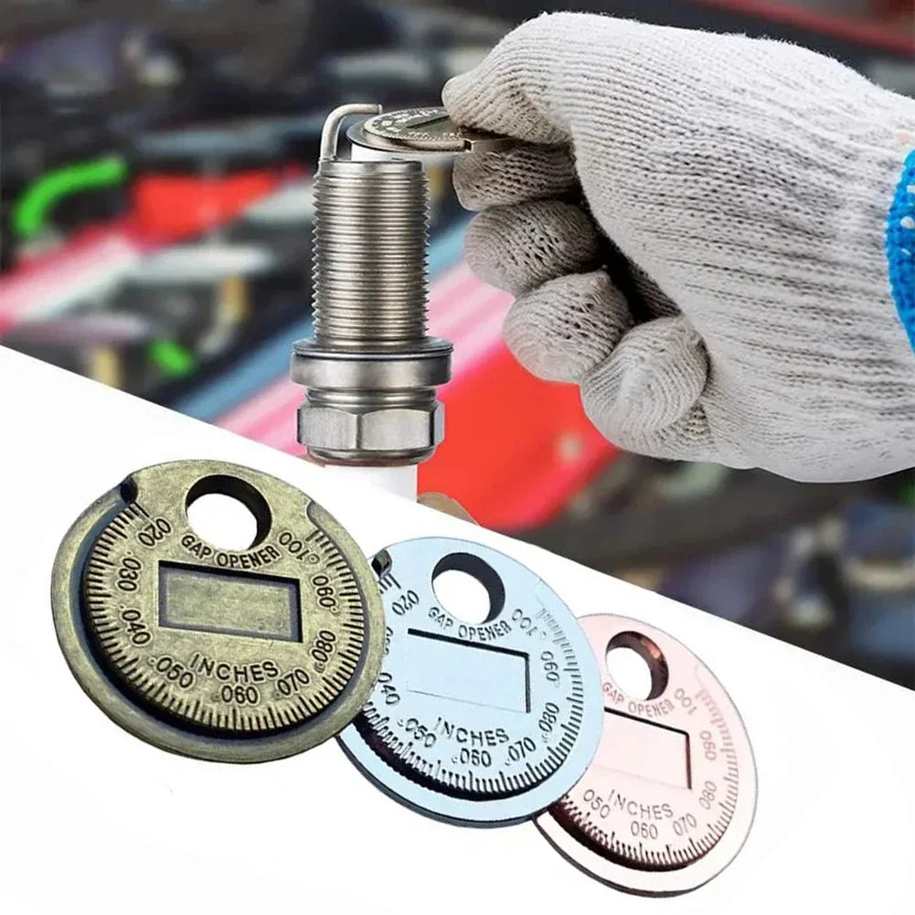 Coin-Type Spark Plug Gap Gauge Tool | 0.6–2.4mm / 0.02–0.10" Spark Plug Gap Gauge Axl