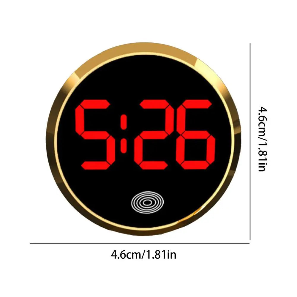 Mini Round LED Digital Car Dashboard Clock – Solar Powered Car Dashboard Clock Axl Red