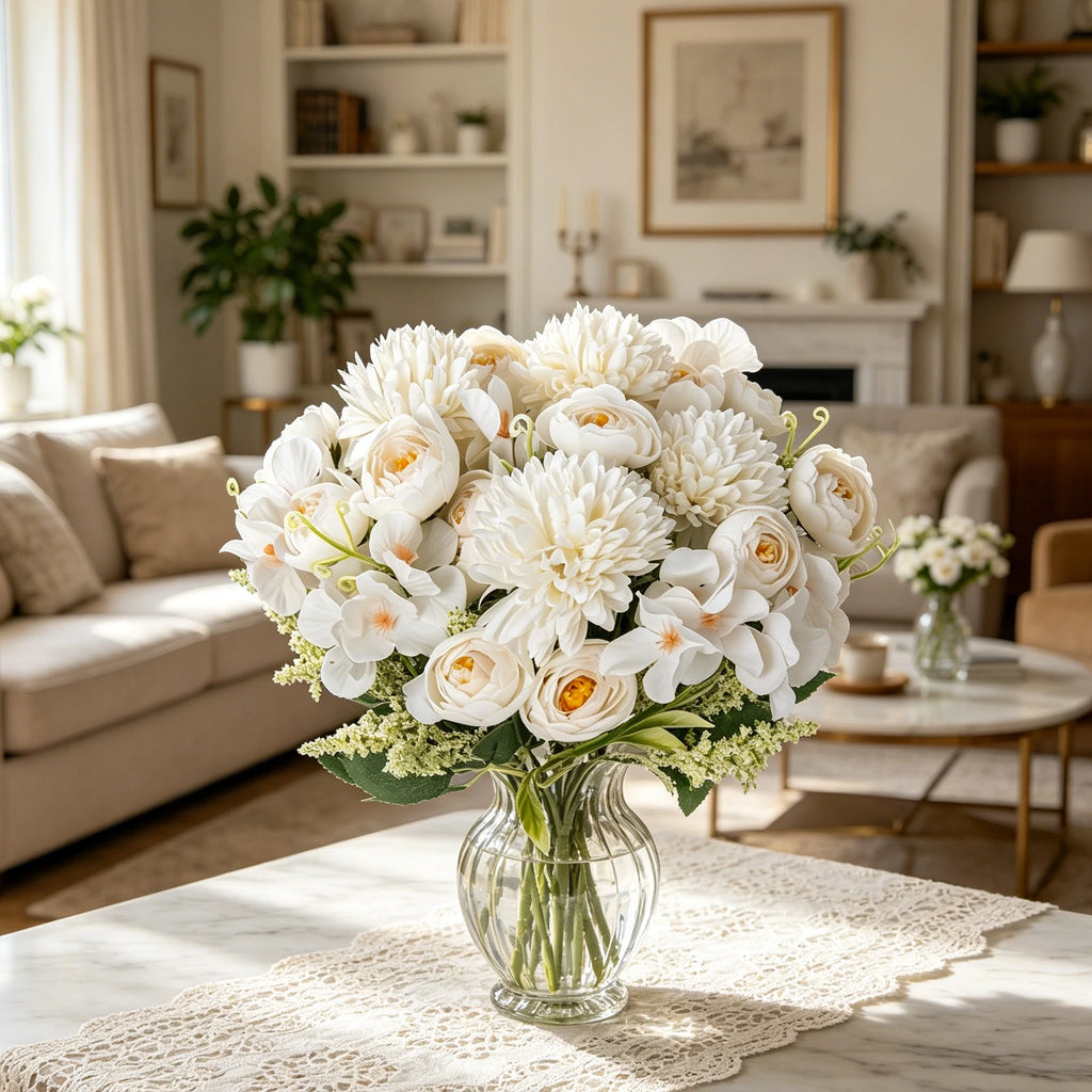 Silk Hydrangea Rose Bud Artificial Flowers – Wedding & Home Décor Artificial Silk Flowers Axl