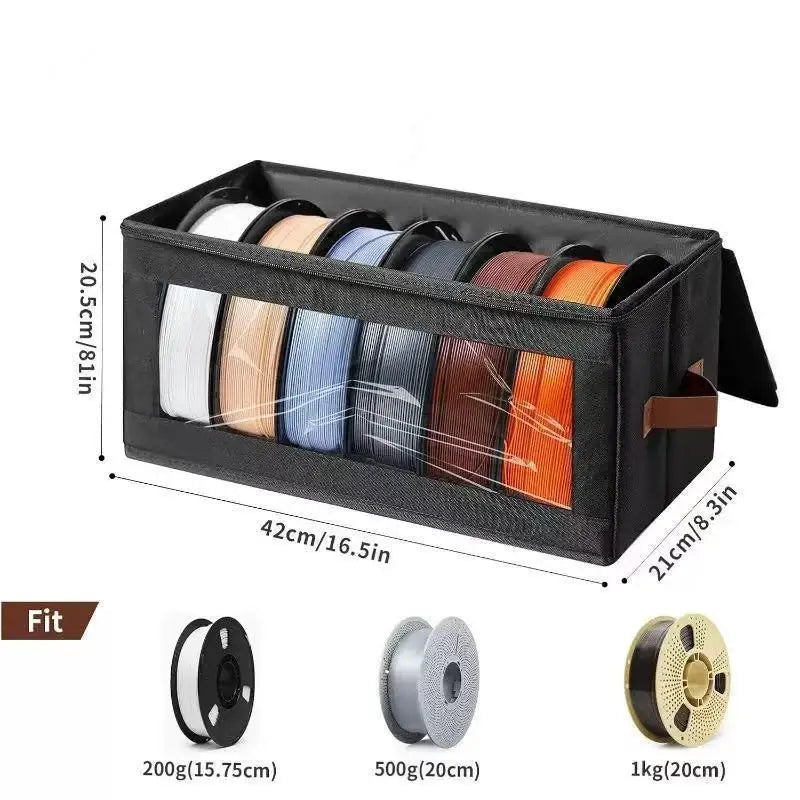 3D Printer Filament Storage Box – Spool Holder Organizer Filament Storage Box Axl Black