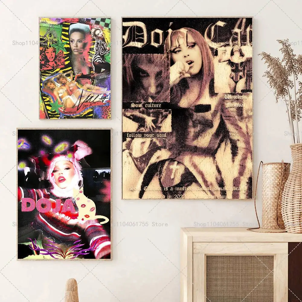 Doja Cat Self-Adhesive Wall Art Poster – Vivid Color Print Wall Art Poster Axl
