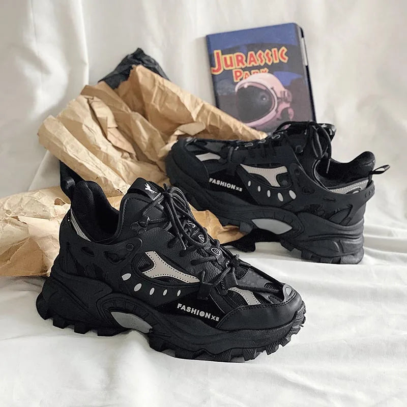 Men's Platform Sneakers – Breathable Mesh Casual Trainers Platform Sneakers Axl black 39