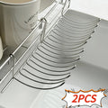 2-Pack Over-Sink Stainless Steel Drying Rack & Storage Basket Sink Drying Rack Axl Silvery-2PCS