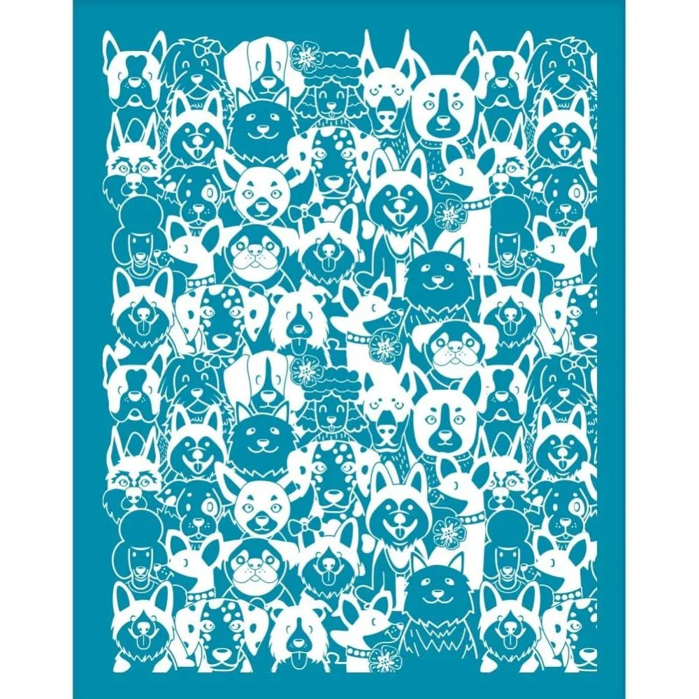 Dog Pattern Clay Silk Screen Stencil – 4×5" Reusable Mesh Craft Stencil Axl AECH04-18936