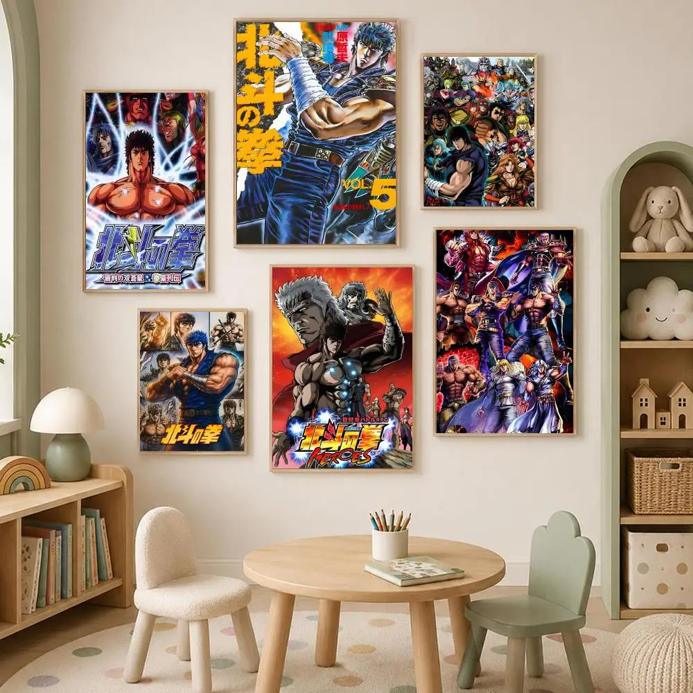 Fist of the North Star Anime Poster – HD PVC Self-Stick Wall Art Anime Wall Poster Axl