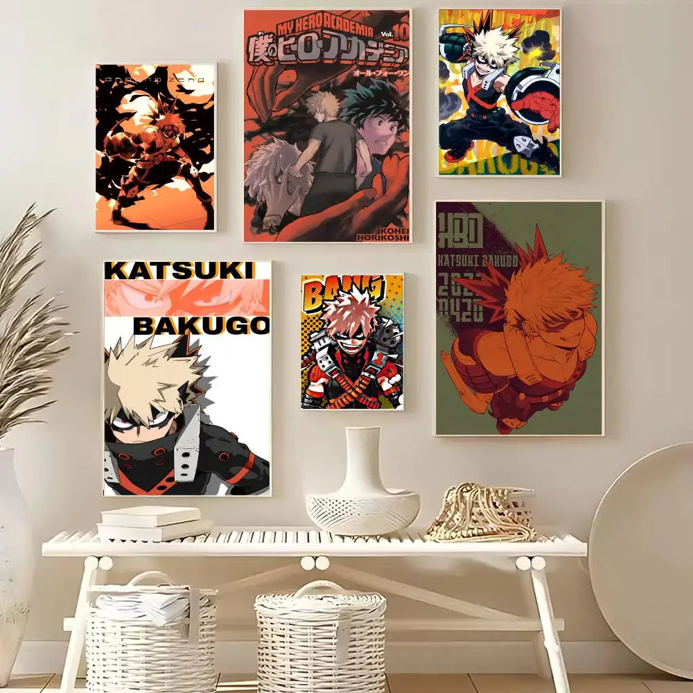 Katsuki Bakugo Anime Poster – HD Self-Adhesive Waterproof PVC Anime Wall Poster Axl