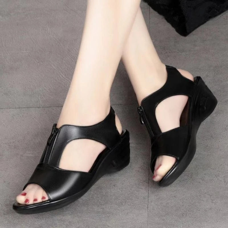 YBQJOO Women's Wedge Sandals – Peep Toe Plus Size EU 36–48 Wedge Sandals Axl