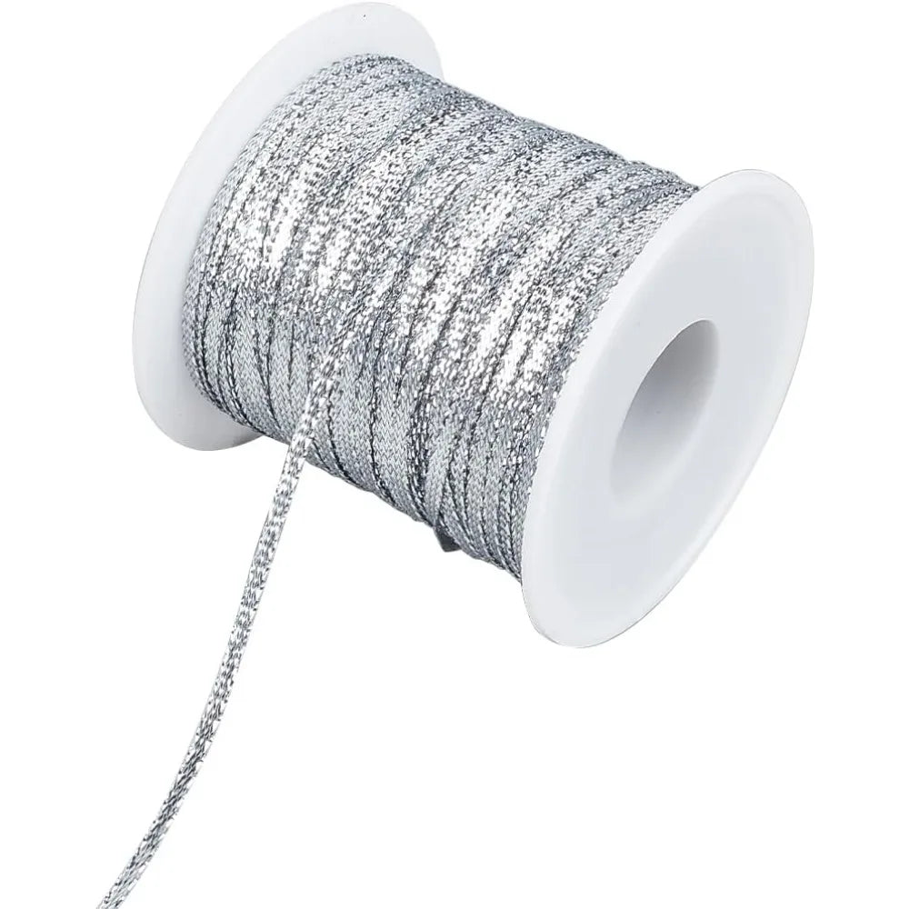 Glitter Silver Nylon Ribbon 3mm x 100m – Hair Braid & Craft Roll Craft Ribbon Axl