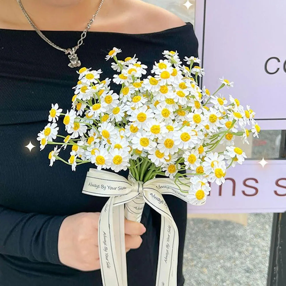 Artificial White Daisy Bouquets – 36 Pcs Fake Spring Flowers Artificial Flower Bouquet Axl