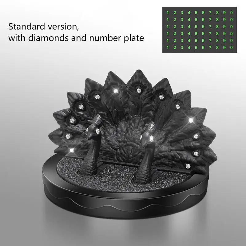 Peacock Rhinestone Car Phone Holder & Parking Number Plate Car Phone Holder Axl A2
