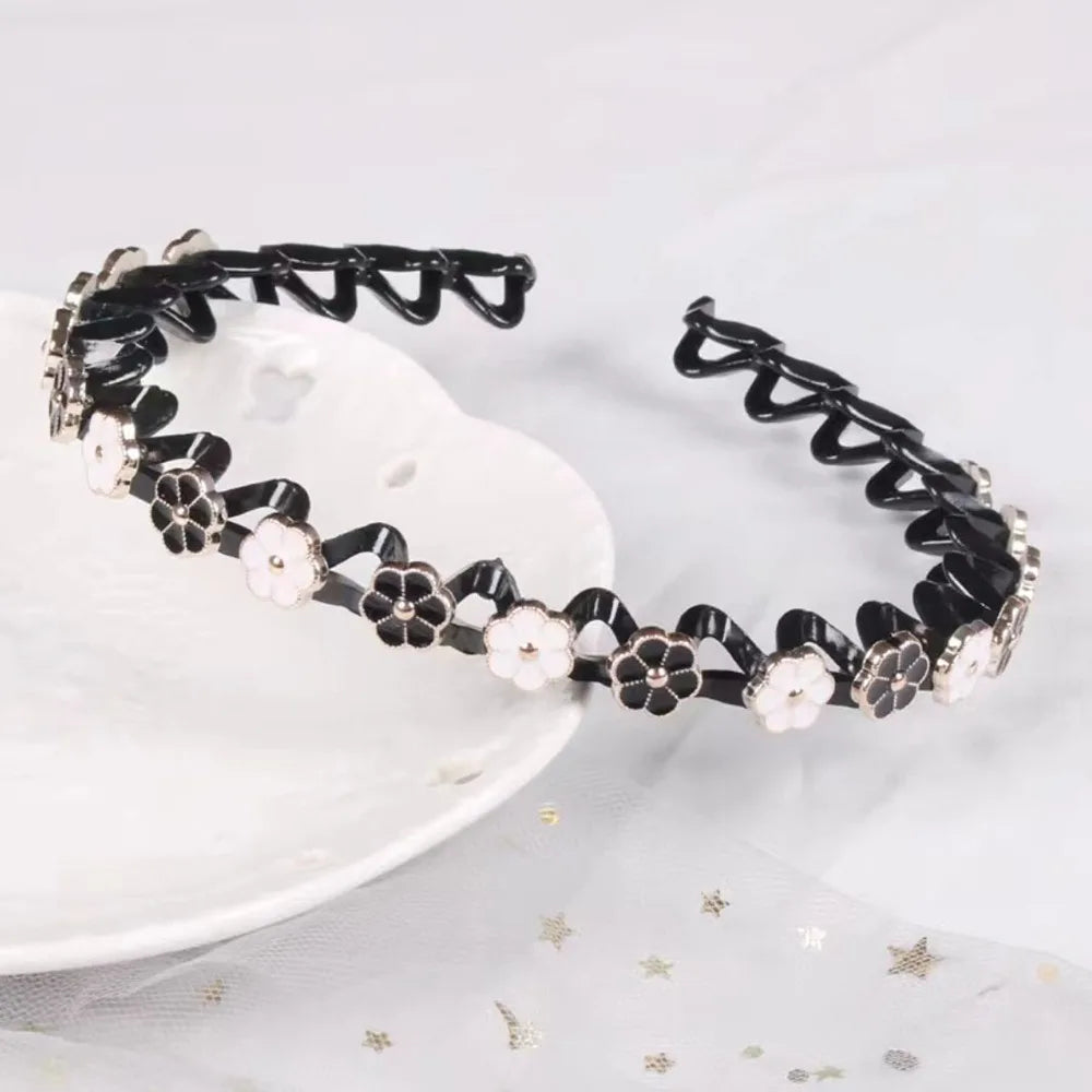 Rhinestone Pearl Hair Braider Headband – Floral Zircon Hair Headband Axl Style 9
