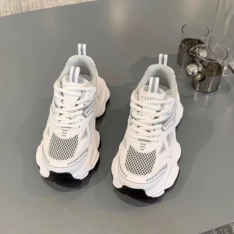 Women's Platform Sneakers – Non-Slip Thick Sole Casual Shoes Platform Sneakers Axl white 40