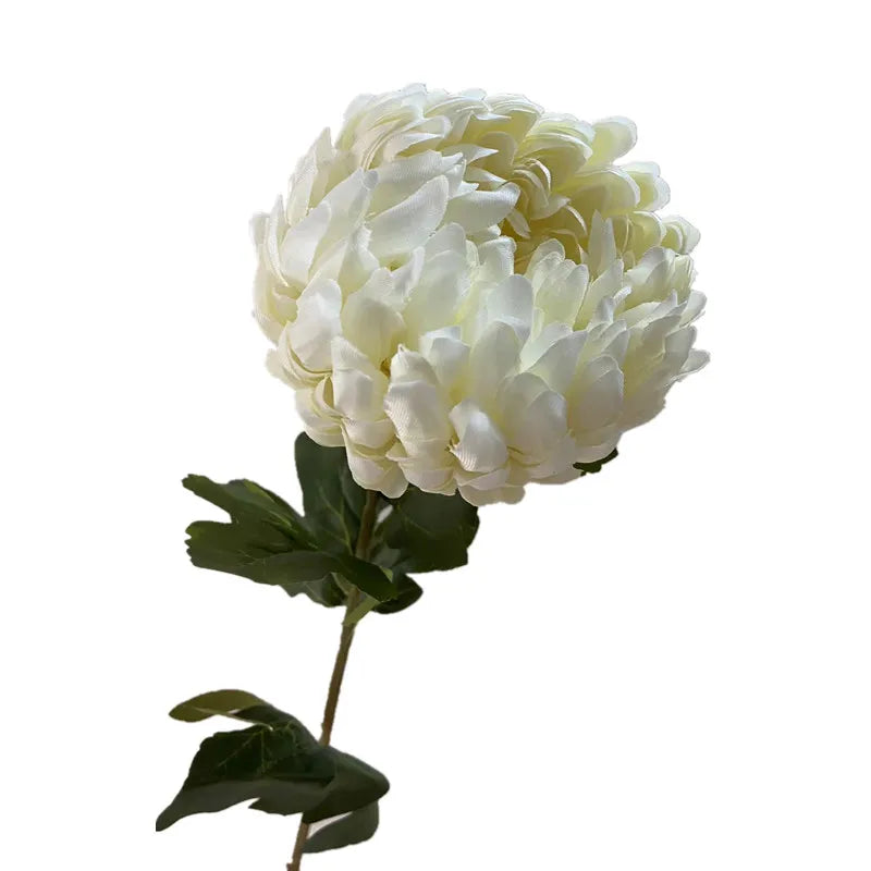 Silk Pineapple Chrysanthemum Long Stem Artificial Flower Artificial Flower Axl WHITE