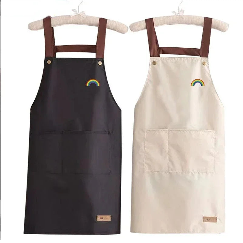 Waterproof Kitchen Apron with Large Pocket – Chef & Restaurant Kitchen Work Apron Axl black rainbow OneSize